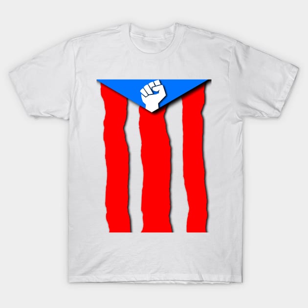 Ripped Puerto Rican Flag T-Shirt by GdotArroyo